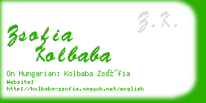 zsofia kolbaba business card